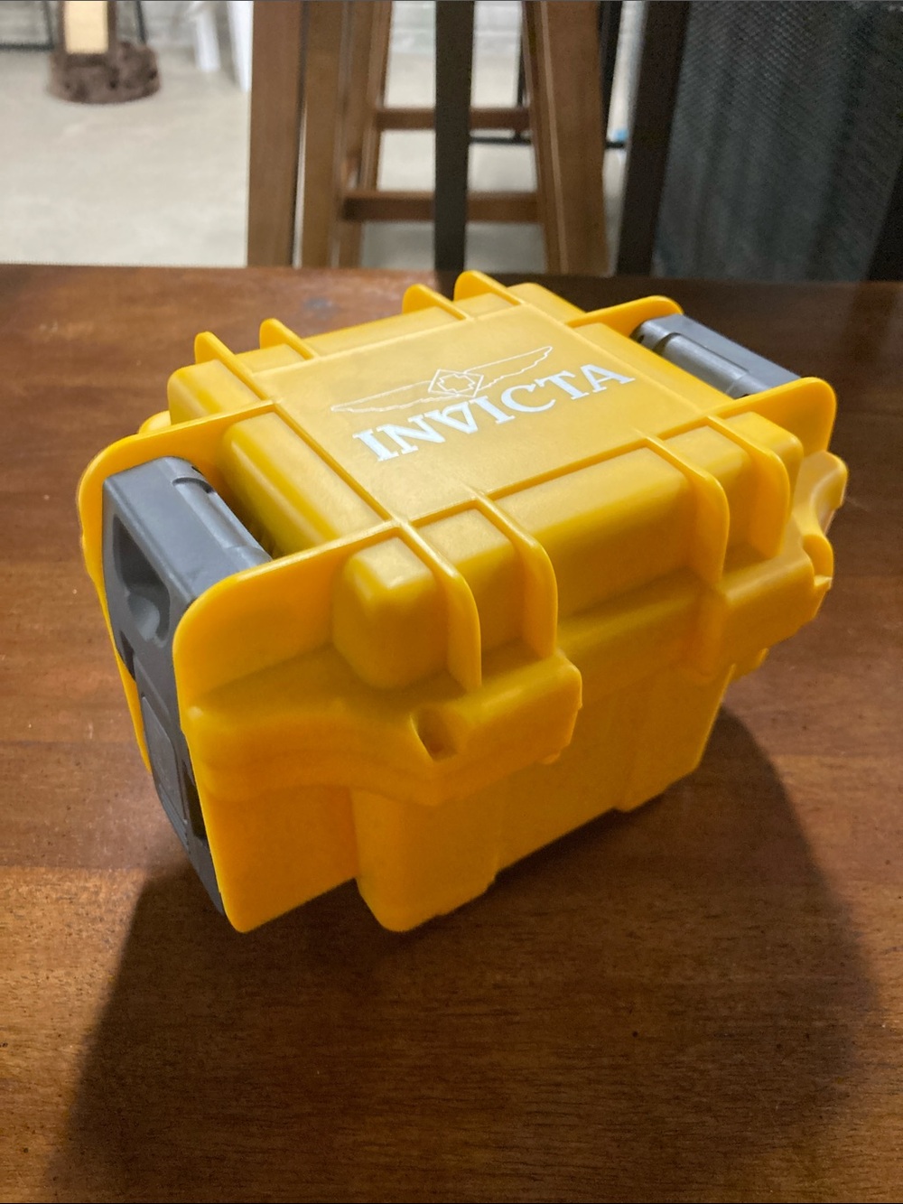 Invicta yellow watch case, heavy duty dive watch case, NO WATCH, with inserts